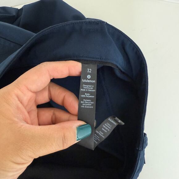 Lululemon ABC Slim Pants Chino Navy Blue Warpstreme - 32x30 32W 30L - Picture 6 of 9